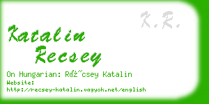 katalin recsey business card